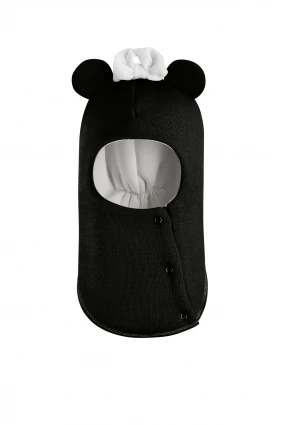 Зимняя шапочка шлем Corona.hm "Мисс Минни" на кнопочках черный