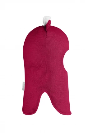 Зимняя шапочка шлем Corona.hm "Мисс Минни" на кнопочках ягодный