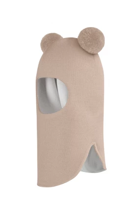 Зимняя шапочка шлем Corona.hm "Пандочка" беж золотой