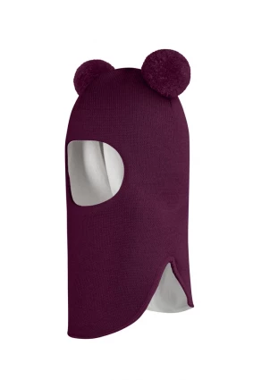 Зимняя шапочка шлем Corona.hm "Пандочка" бордо