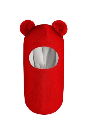 Зимняя шапочка шлем Corona.hm "Пандочка" красный