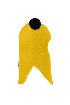 Зимова шапочка-шолом Corona.hm "Пандочка з чорними помпонами" сонце