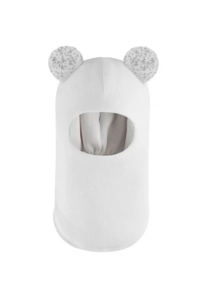 Зимова шапочка-шолом Corona.hm "Пандочка з помпонами МЕЛАНЖ" молоко