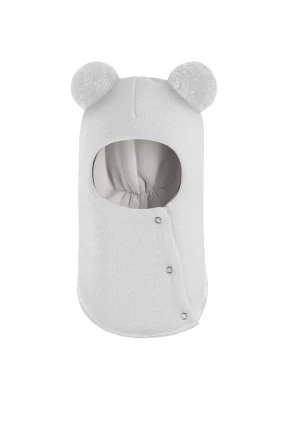 Зимова шапочка-шолом Corona.hm "Пандочка"  із кнопками  молоко