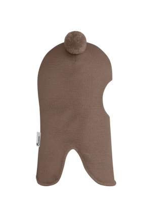 Зимова шапочка-шолом Corona.hm "Пандочка"  із кнопками  молочний шоколад