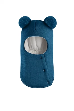 Зимова шапочка-шолом Corona.hm "Пандочка"  із кнопками  морскька хвиля