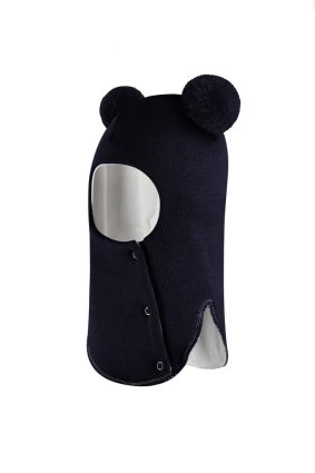 Зимова шапочка-шолом Corona.hm "Пандочка"  із кнопками  синій