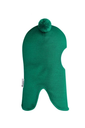 Зимова шапочка-шолом Corona.hm "Пандочка"  із кнопками  смарагд