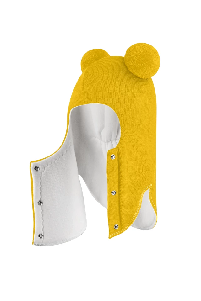 Зимова шапочка-шолом Corona.hm "Пандочка"  із кнопками  сонце