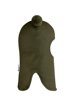 Зимова шапочка-шолом Corona.hm "Пандочка"  із кнопками  хакі