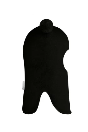 Зимова шапочка-шолом Corona.hm "Пандочка"  із кнопками  чорний