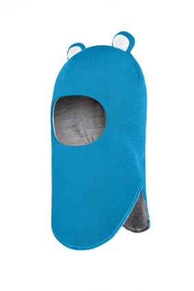 Зимняя шапочка-шлем Corona.hm "Мисс Мишутка"  бирюза