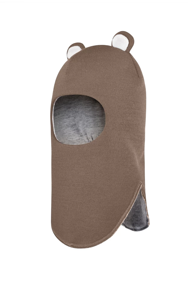 Зимняя шапочка-шлем Corona.hm "Мисс Мишутка"  молочный шоколад