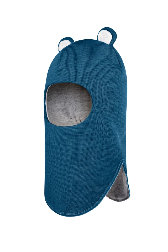 Зимняя шапочка-шлем Corona.hm "Мисс Мишутка"  морская волна