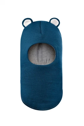 Зимняя шапочка-шлем Corona.hm "Мисс Мишутка"  морская волна