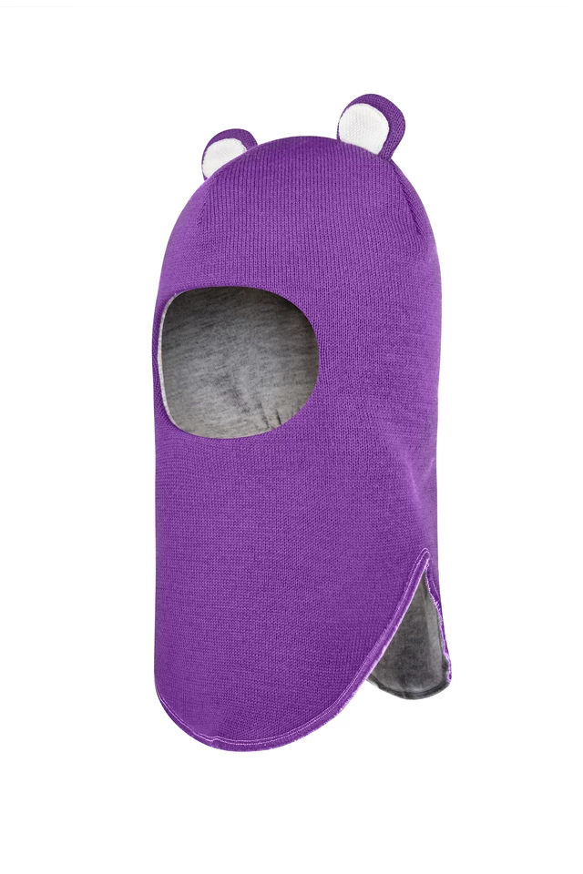 Зимняя шапочка-шлем Corona.hm "Мисс Мишутка"  фиалка