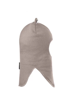 Зимняя шапочка-шлем Corona.hm "Мисс Мишутка" на кнопочках капучино