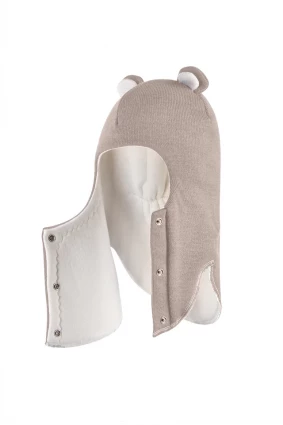 Зимова шапочка-шолом Corona.hm "Міс Ведмедиця" з кнопочками лате