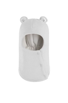 Зимова шапочка-шолом Corona.hm "Міс Ведмедиця" з кнопочками молоко