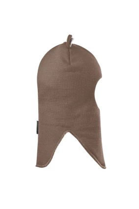 Зимова шапочка-шолом Corona.hm "Міс Ведмедиця" з кнопочками молочний шоколад