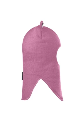 Зимова шапочка-шолом Corona.hm "Міс Ведмедиця" з кнопочками пильно-рожевий