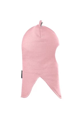 Зимняя шапочка-шлем Corona.hm "Мисс Мишутка" на кнопочках розовый