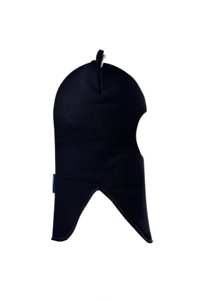 Зимова шапочка-шолом Corona.hm "Міс Ведмедиця" з кнопочками синій оксамит