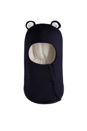 Зимова шапочка-шолом Corona.hm "Міс Ведмедиця" з кнопочками синій