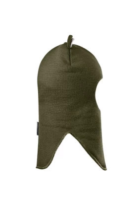 Зимова шапочка-шолом Corona.hm "Міс Ведмедиця" з кнопочками хакі