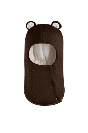 Зимова шапочка-шолом Corona.hm "Міс Ведмедиця" з кнопочками шоколад