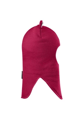 Зимняя шапочка-шлем Corona.hm "Мисс Мишутка" на кнопочках ягодный