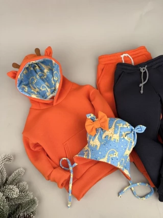 Костюм Corona.hm *Жирафчик* помаранчевий з додатковими штанами та шапочкою (шапочка на вибір)