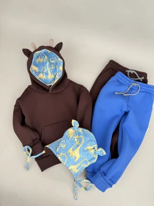 Костюм Corona.hm *Жирафчик* шоколадний з додатковими штанами та шапочкою (шапочка на вибір)