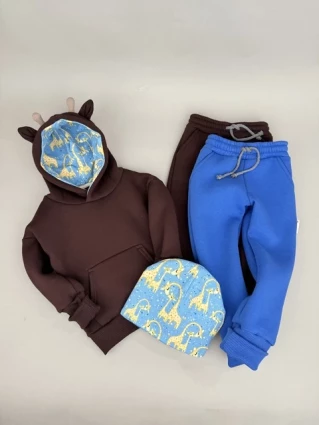 Костюм Corona.hm *Жирафчик* шоколадний з додатковими штанами та шапочкою (шапочка на вибір)