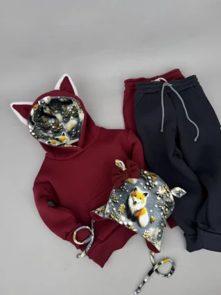 Костюм Corona.hm *Лисичка* бордо з додатковими штанами та шапочкою (шапочка на вибір)